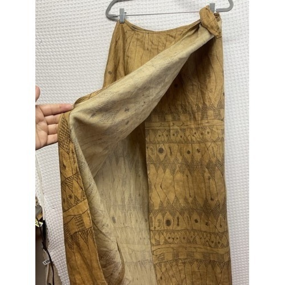 Lauren Ralph Lauren Southern Western Aztec Wrap Midi Skirt Women 8 China Linen - Picture 6 of 10